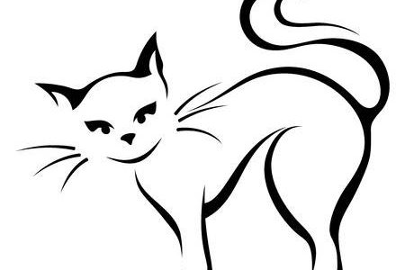 87608708-vector-zwart-witte-illustratie-van-een-kat-