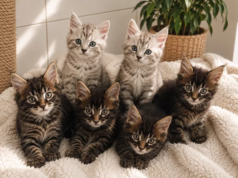 Gratis Maine Coon kittens ter adoptie. Alleen voor geïnteresseerden die van dieren houden.